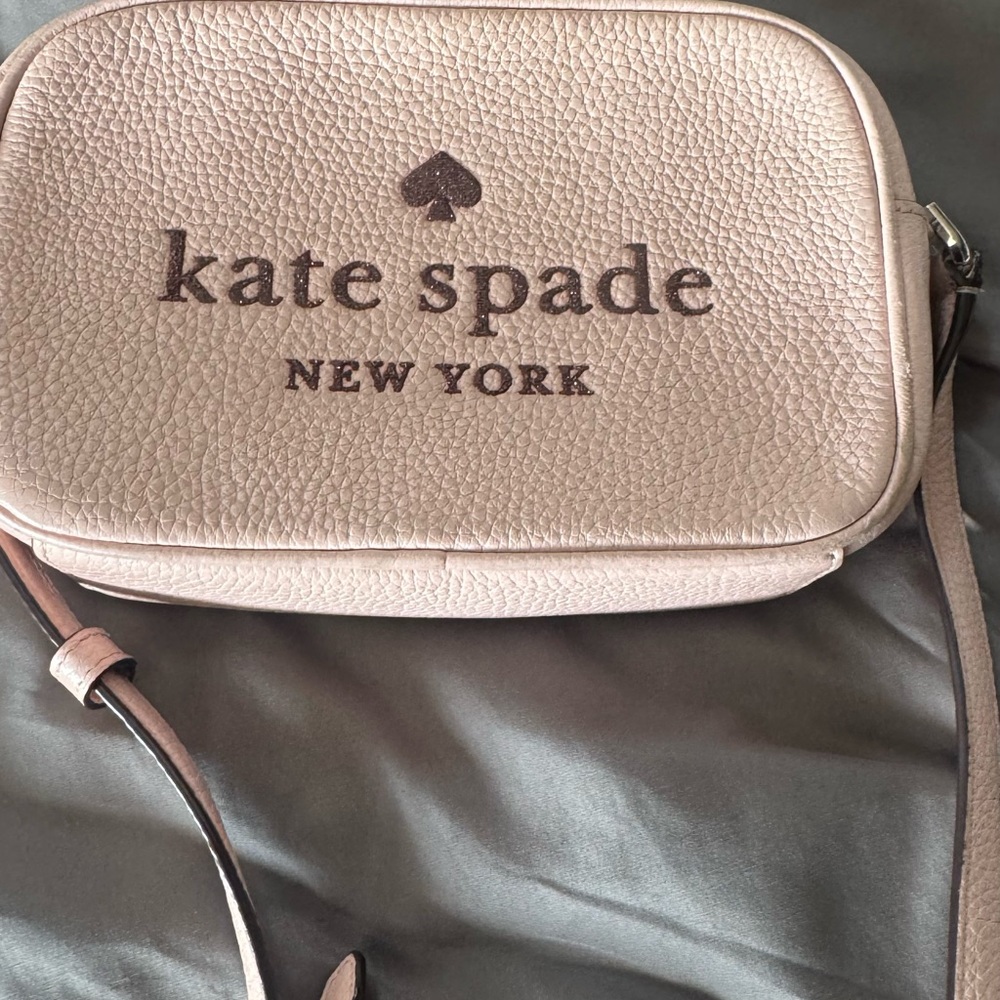 Kate Spade Pink Crossbody Bag with Metallic Sheen Logo